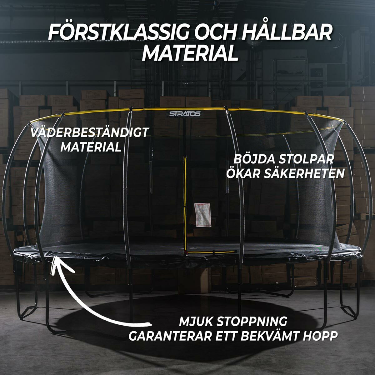 
              Stratos Studsmatta 488 cm med skyddsnät