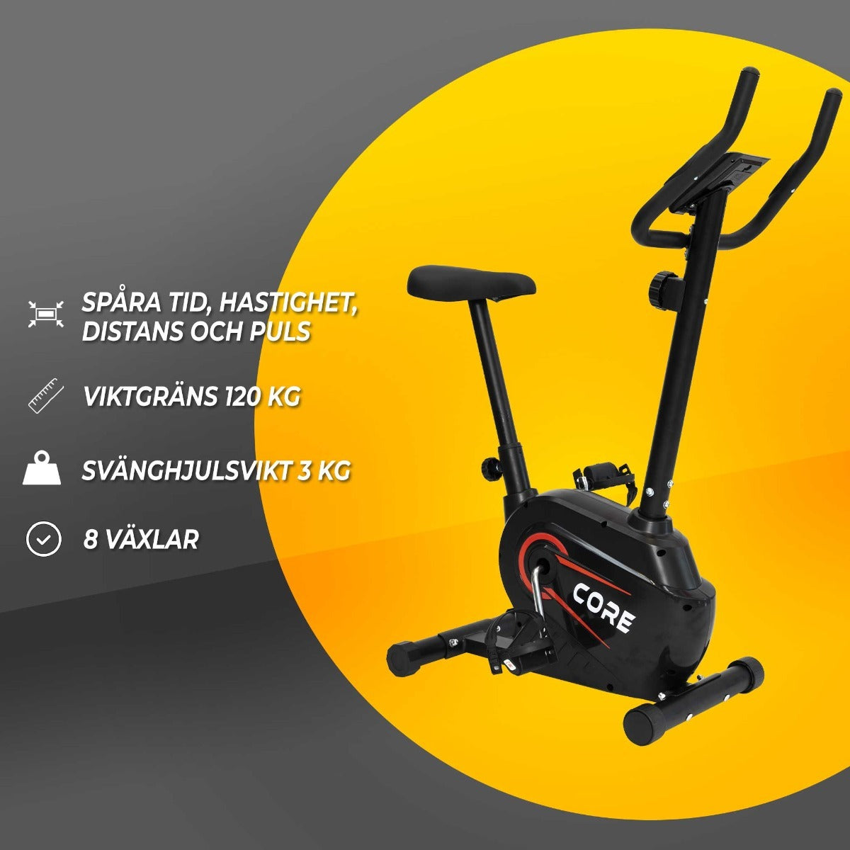 
              Core motionscykel med 3kg magnetmotstånd