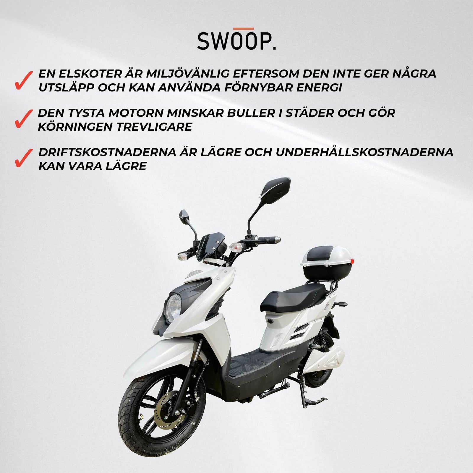 Swoop Elscooter Elegante Vit 1000W