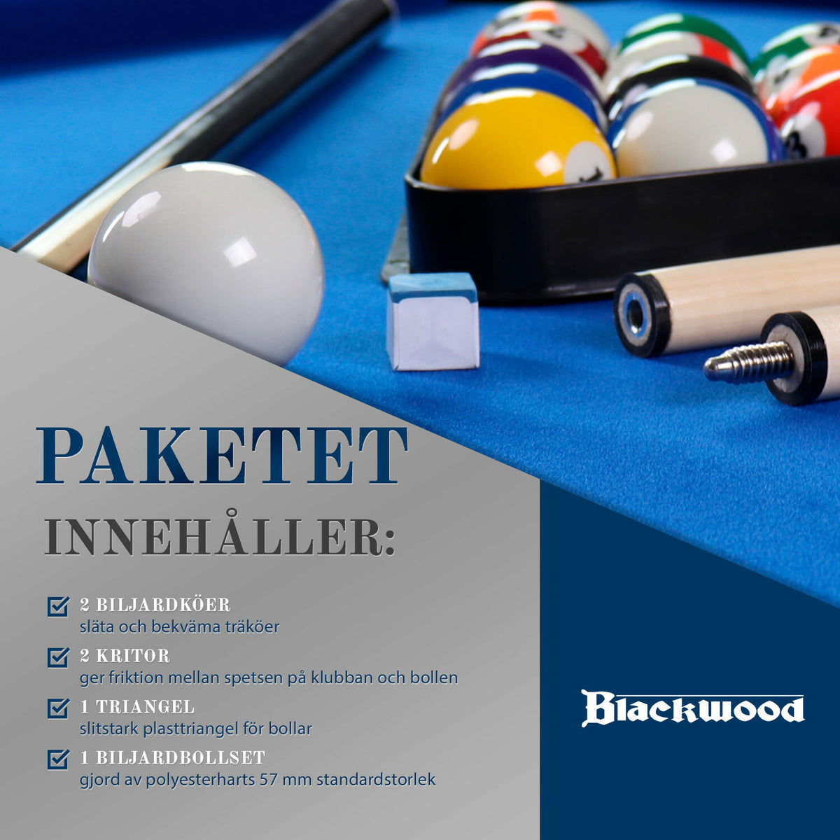 
              Biljardbord Blackwood Official 8’ Svart