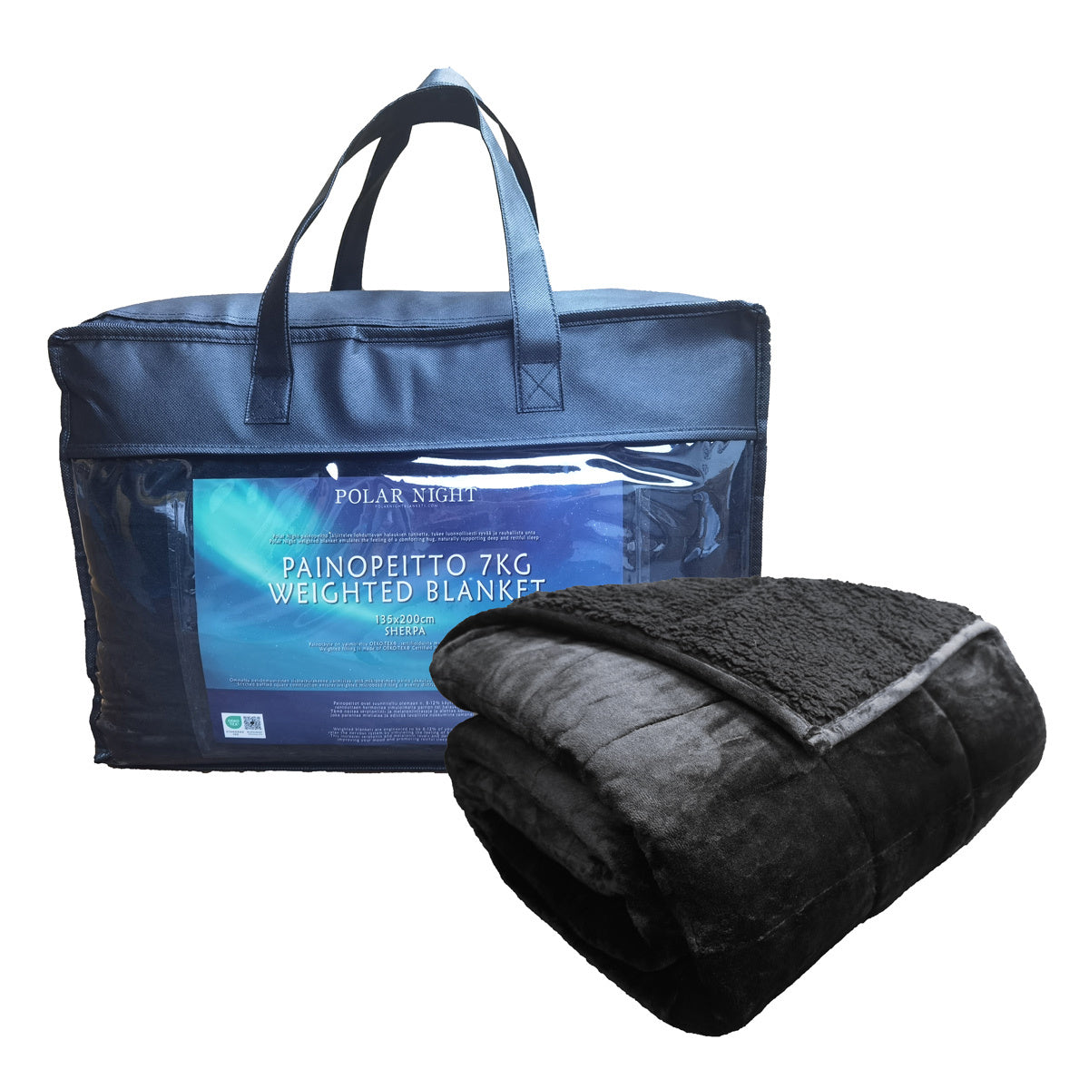 
              Polar Night Tyngdtäcke 135x200cm Sherpa Black