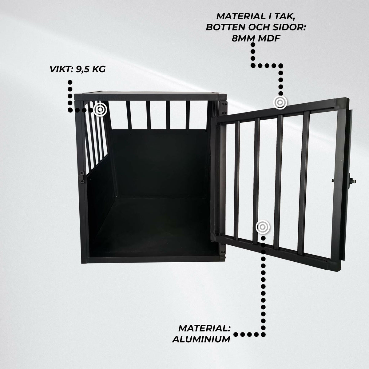 
              Trekker Hundbur S 54x69x60, Svart