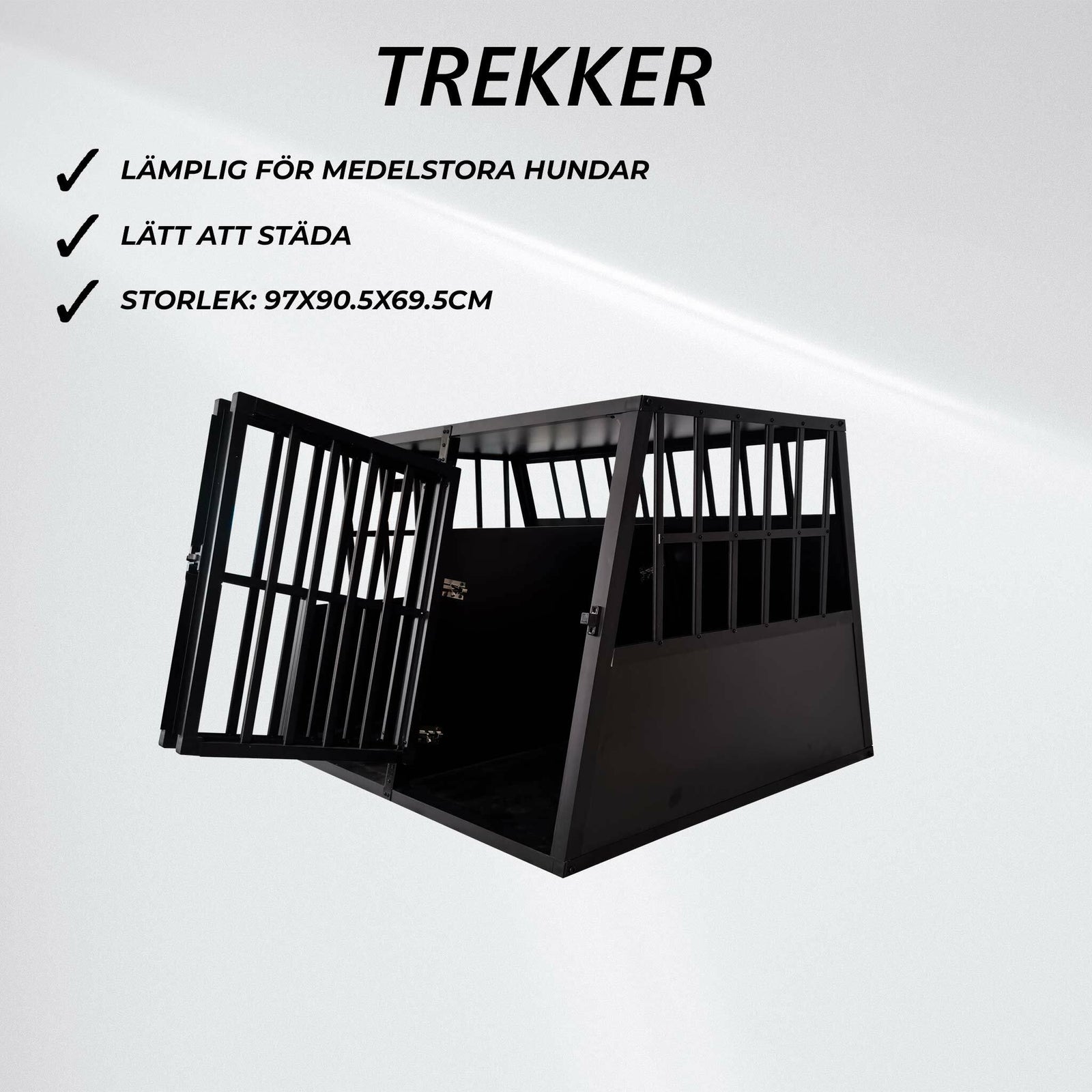 Trekker Hundbur XL 97x90x69.5cm, Svart