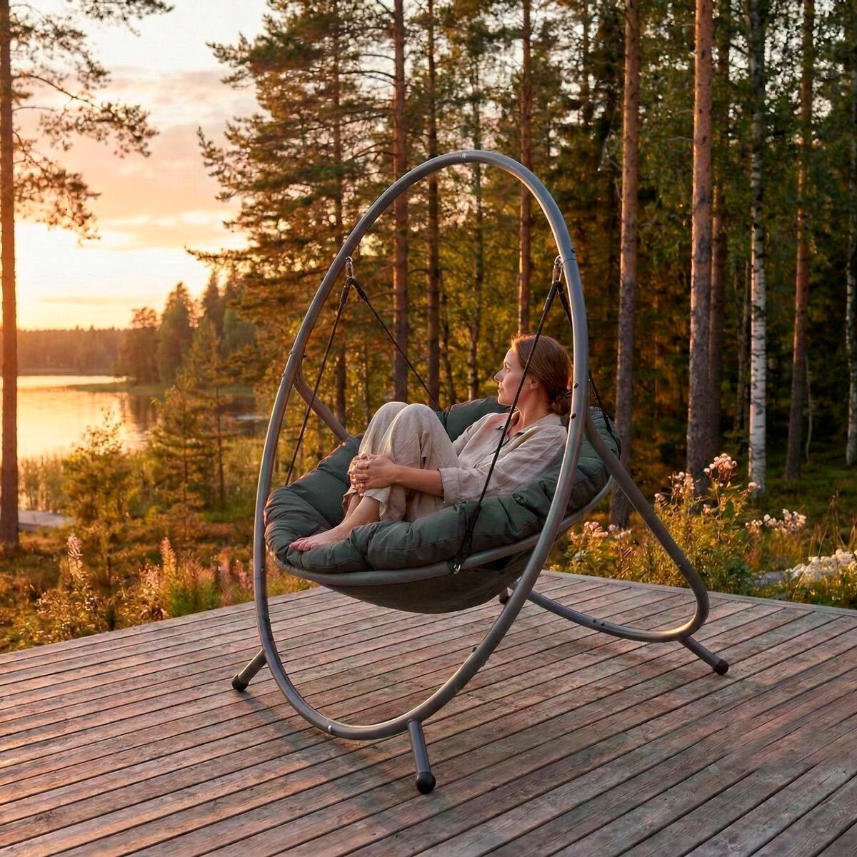 
              Lykke Hängstol Comfort, Grön