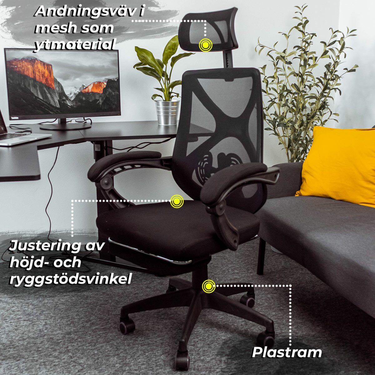 
              Lykke kontorsstol Office pro, svart