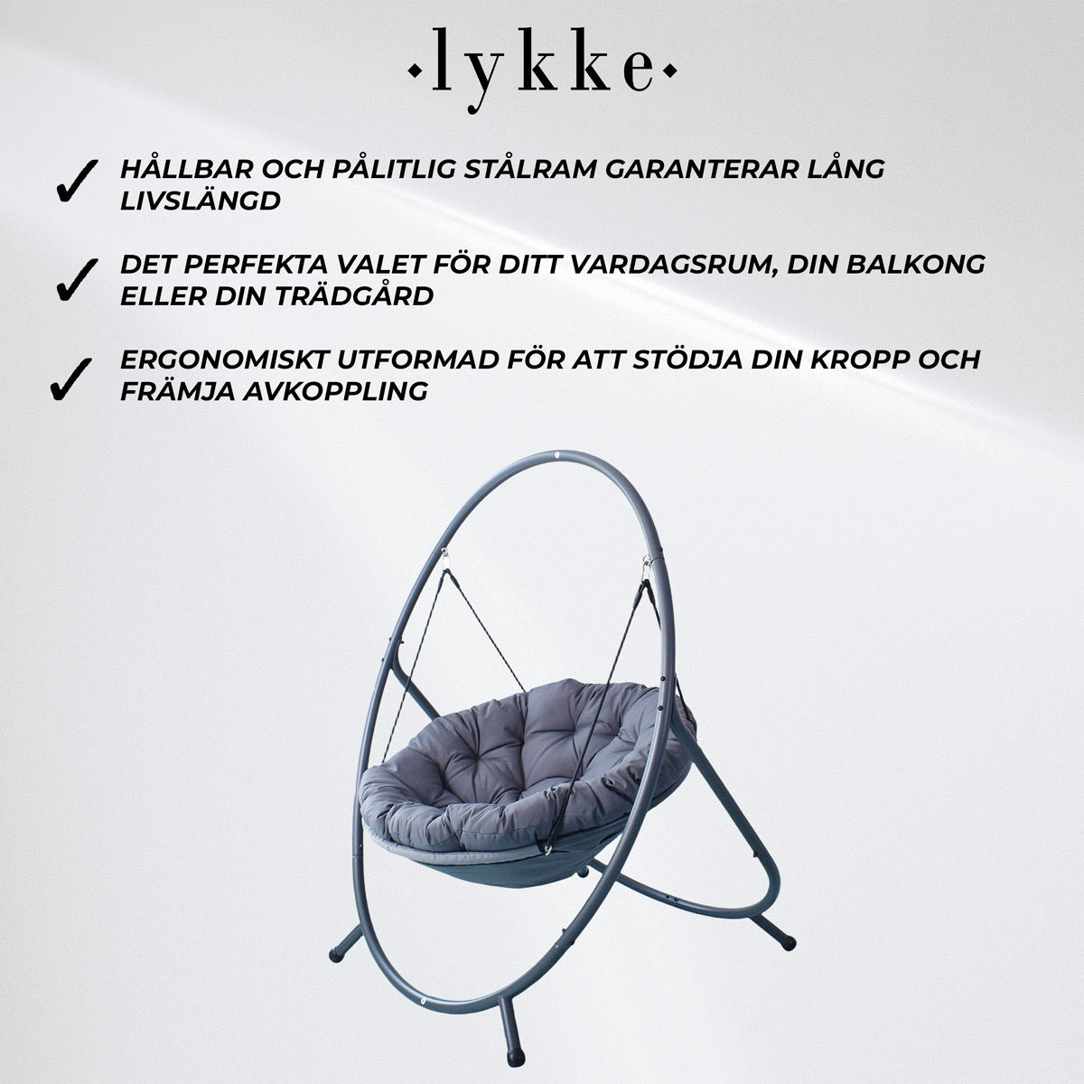 
              Lykke Hängstol Comfort, Antracit