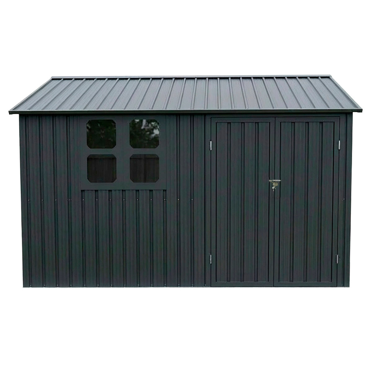 
              Fornorth Trädgårdsskjul med Fönster 313x260x205cm, Antracit