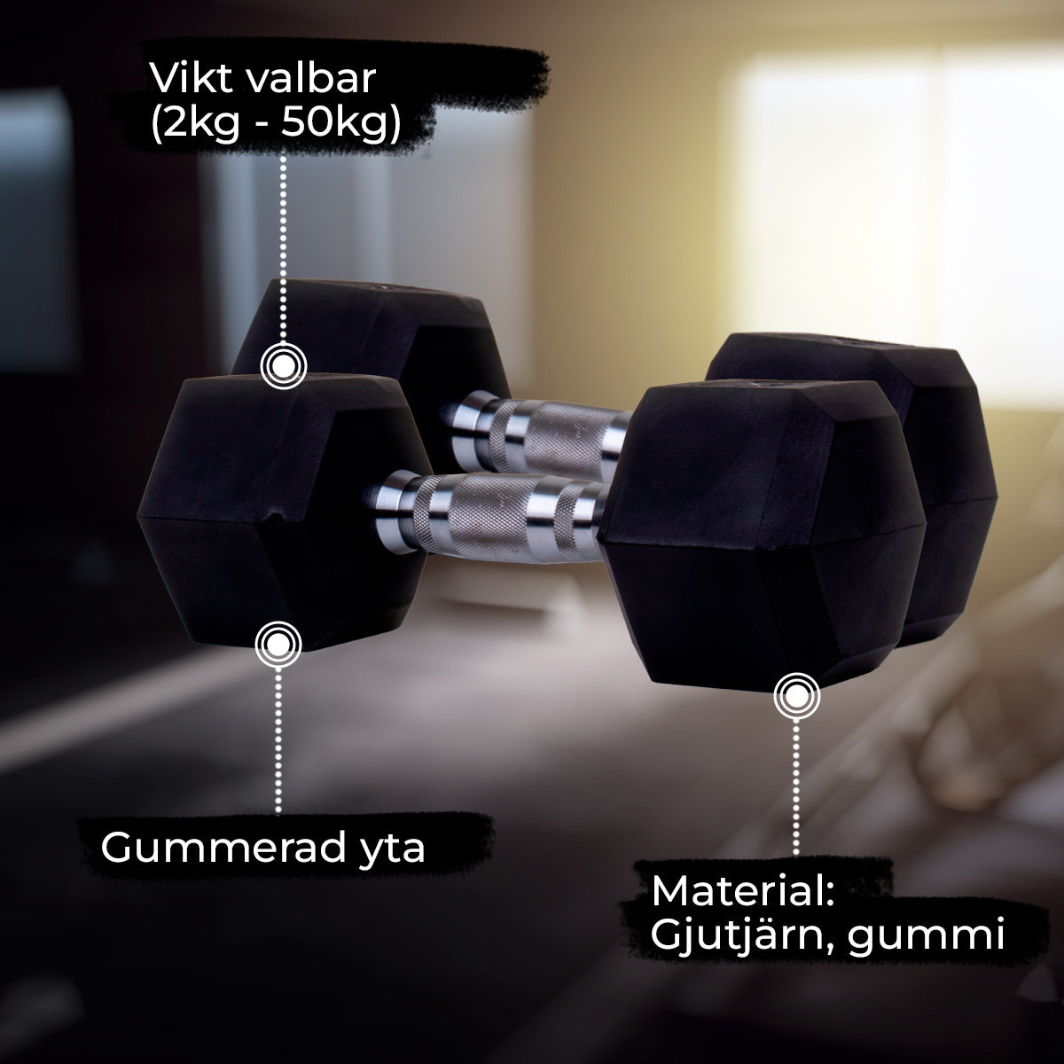 
              Core Hex hantlar 2-50kg (par)