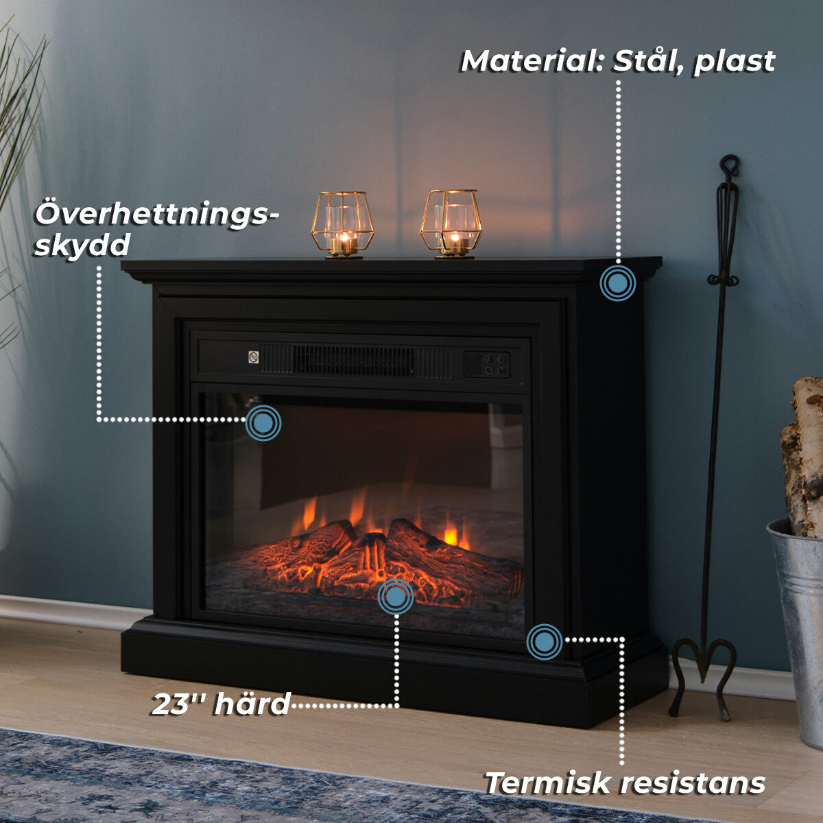 
              Lykke Elkamin M, 2000W, Svart