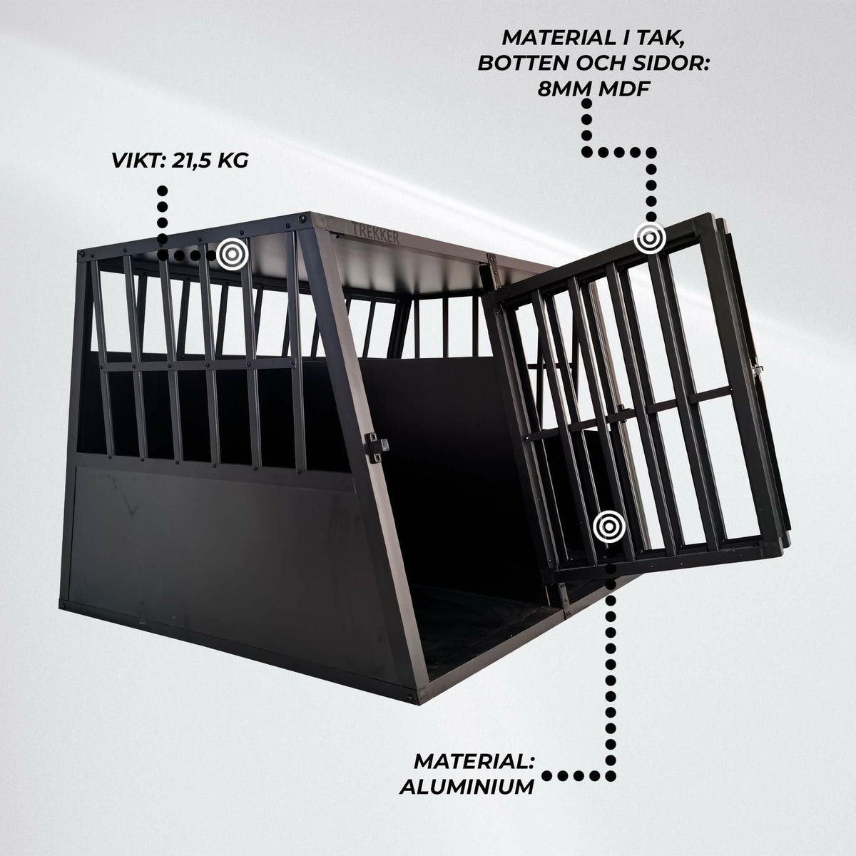 
              Trekker Hundbur XXL 104x90.5x69.5, Svart