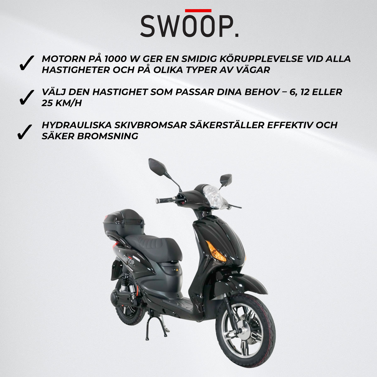 
              Swoop Elscooter City Svart