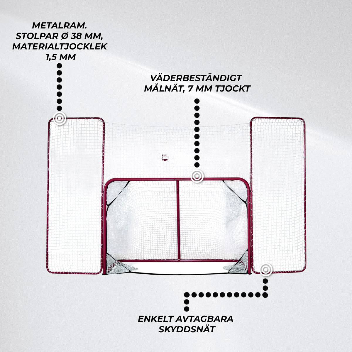 
              Nordcore Hockeymål med baknät 183X122X75 CM