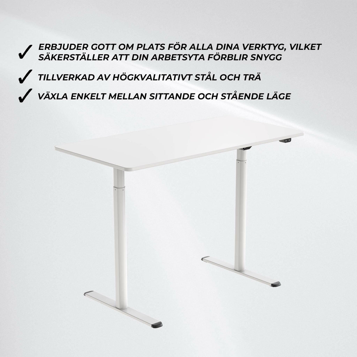 
              Lykke Höj och sänkbart skrivbord 120x60cm Nordic, vit