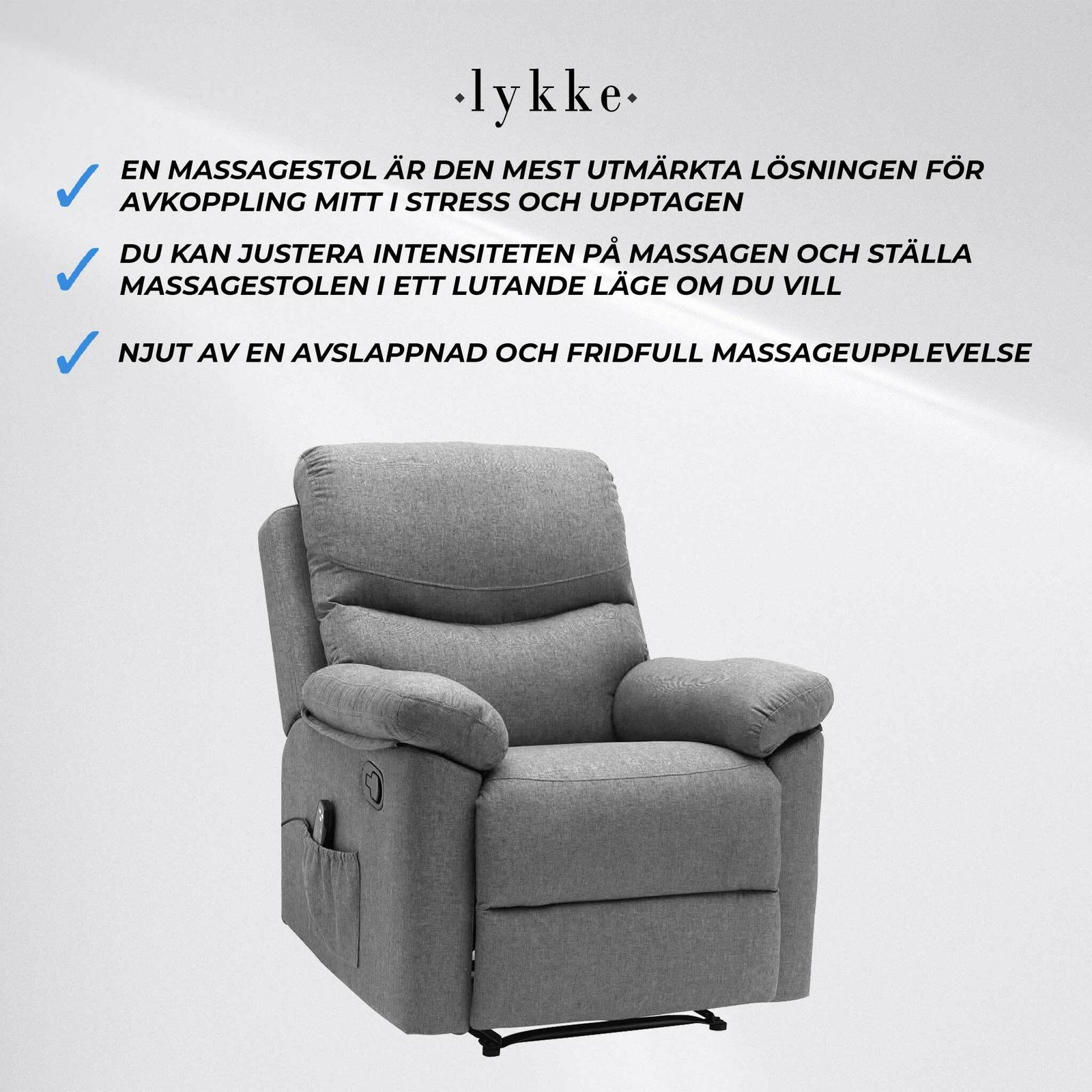 Lykke Massagestol, grå