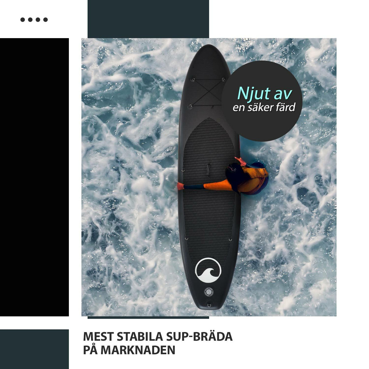 
              Deep Sea SUP-brädset XXL, svart