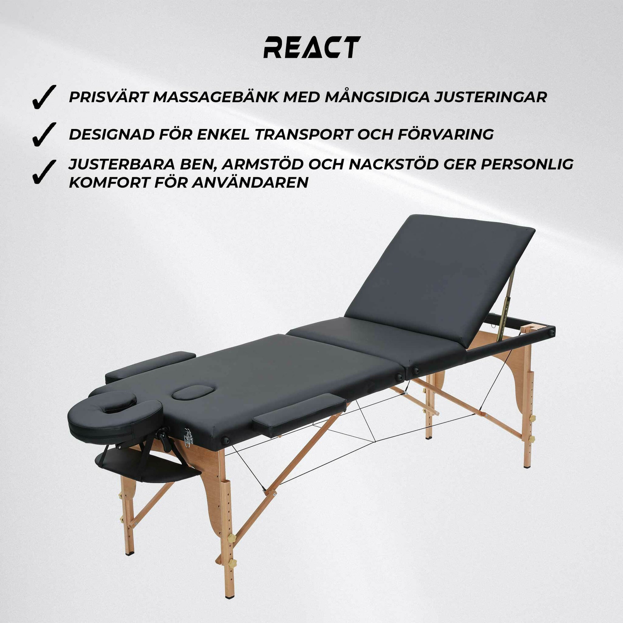 React Massagebänk P300 Svart