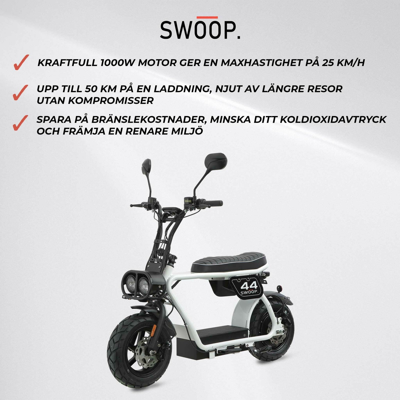 Swoop Elmoped 1000W Vit
