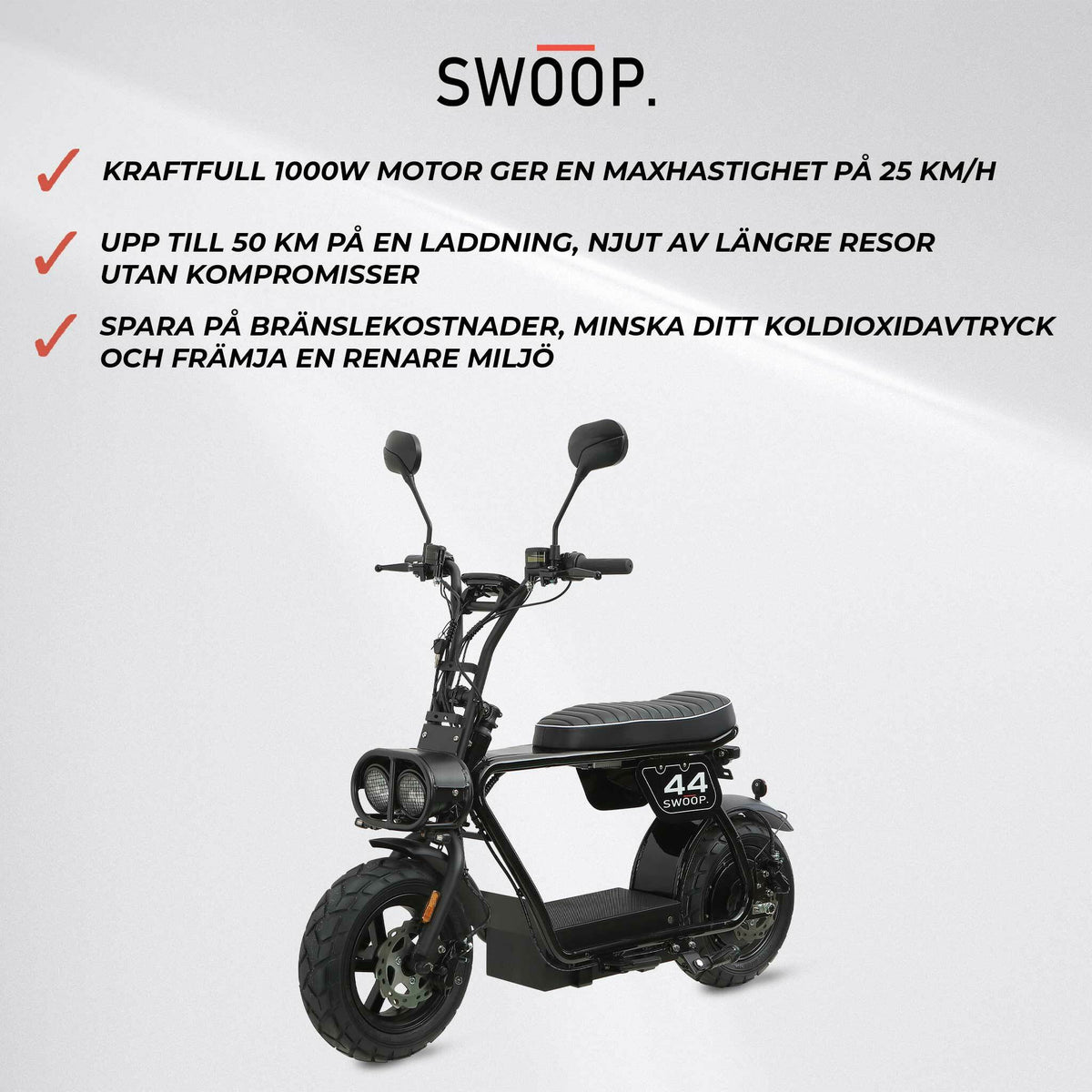
              Swoop Elmoped 1000W Svart