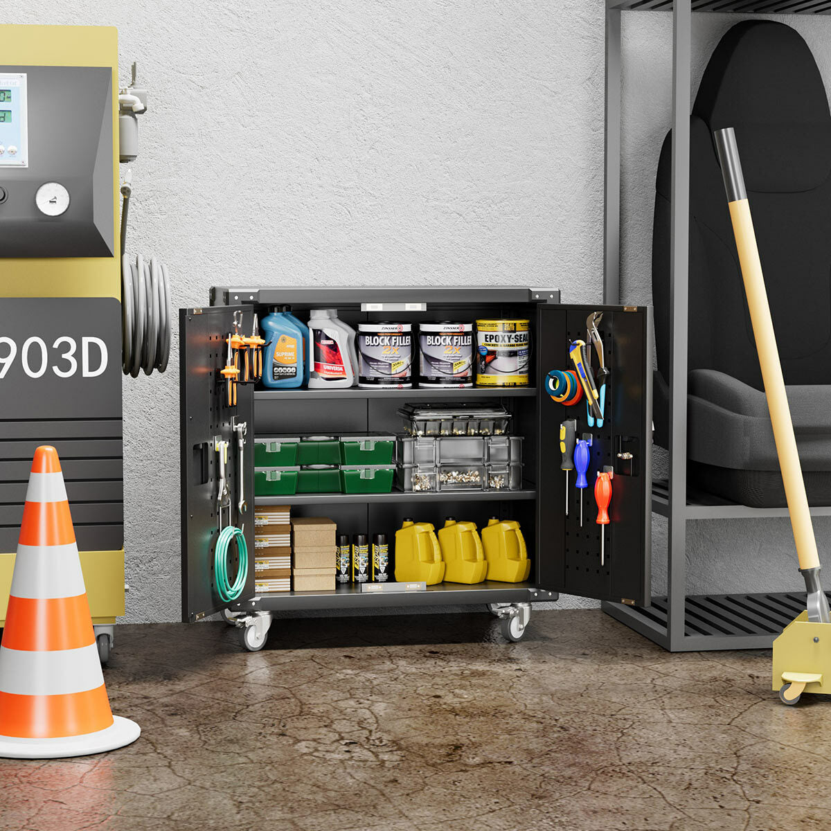 
              Fornorth Verktygsvagn 90x80x42cm med två dörrar