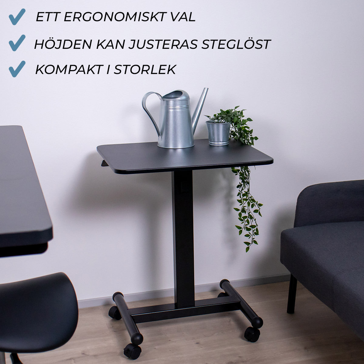 
              Lykke höj och sänkbart skrivbord L100, 60 x 52cm, svart