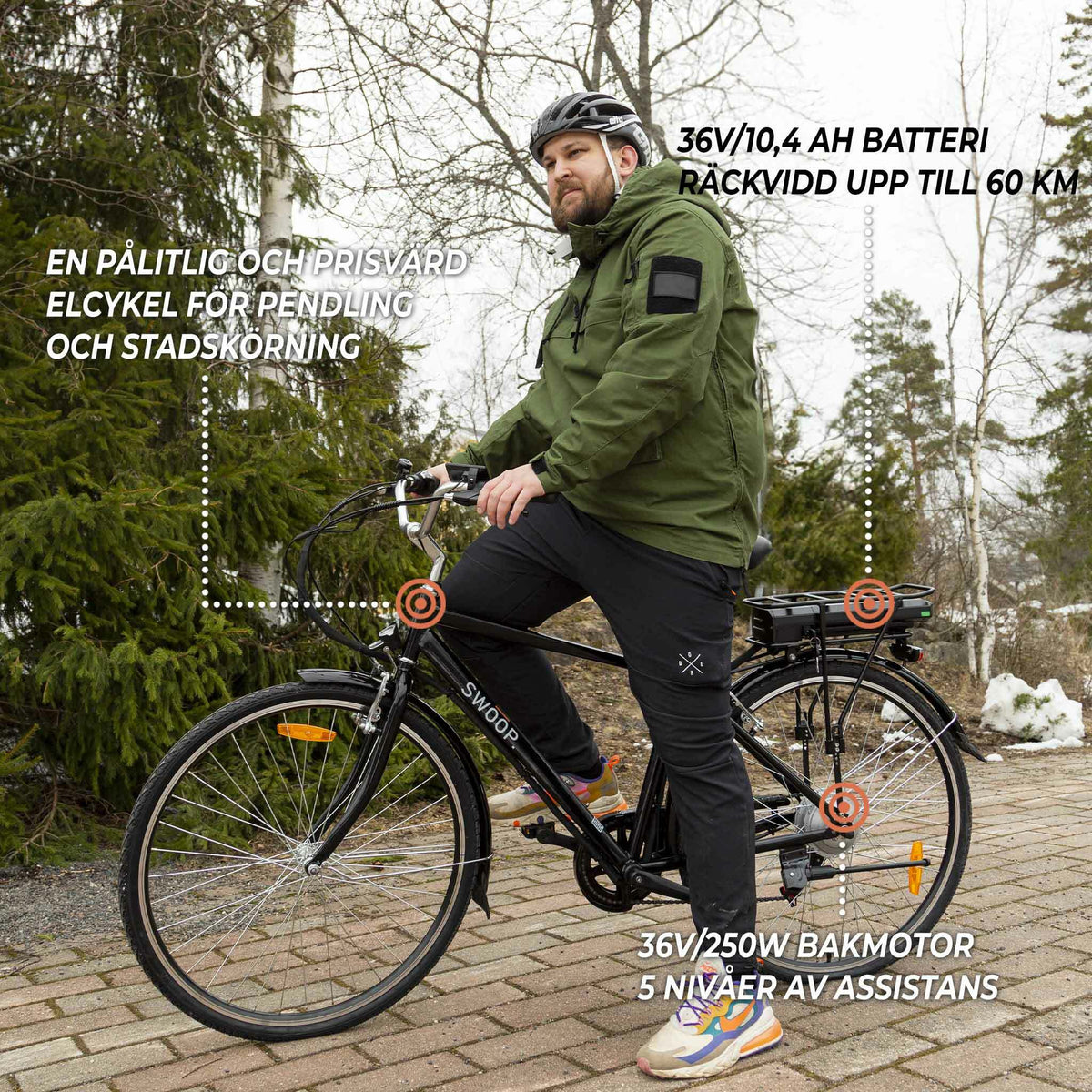 
              Swoop Elcykel Classic, herr 28&quot;