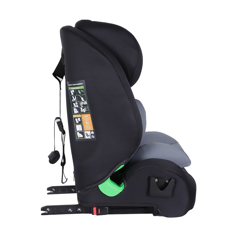 
              Kikid Bilbarnstol Premium 76-150cm i-Size ISOFIX R129, svart-grå
