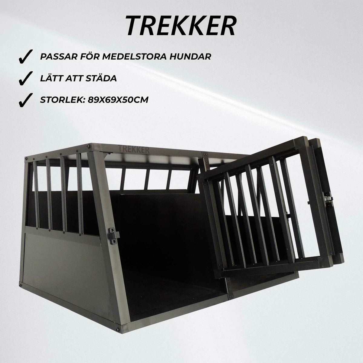 
              Trekker Hundbur L 89x69x50cm, Svart