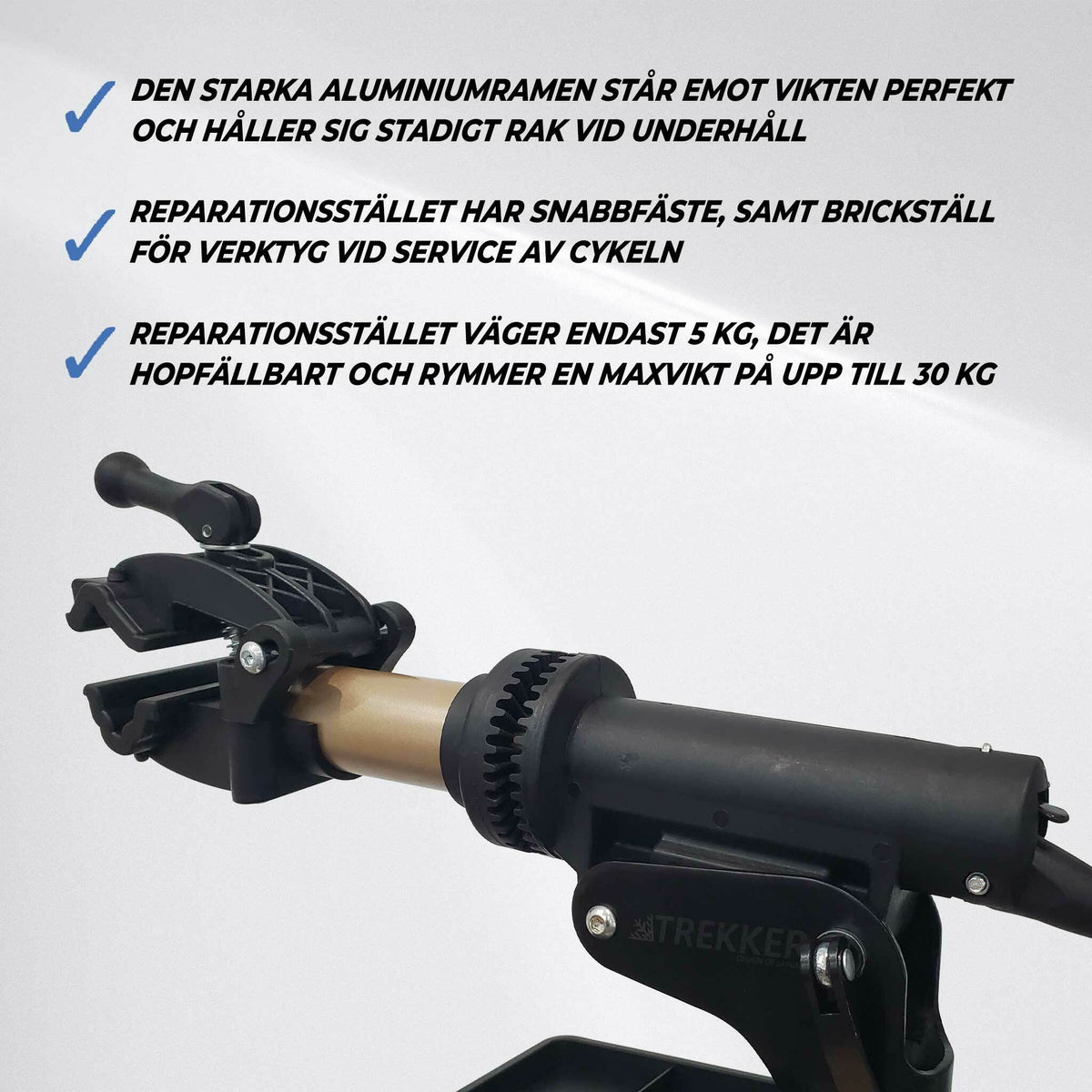
              Trekker Cykelställ för reparation, aluminium