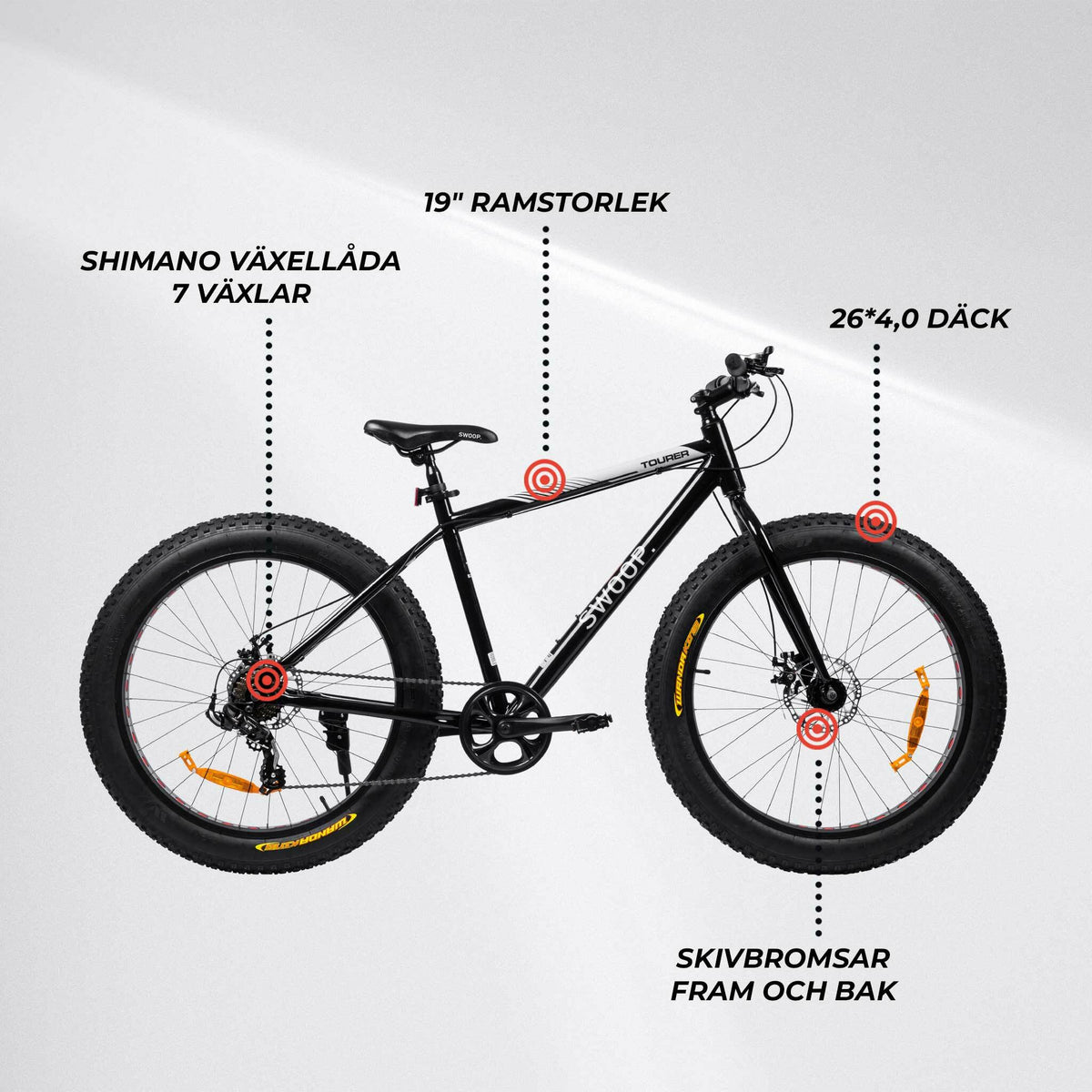 
              Swoop Cykel Fatbike 26&quot; Tourer