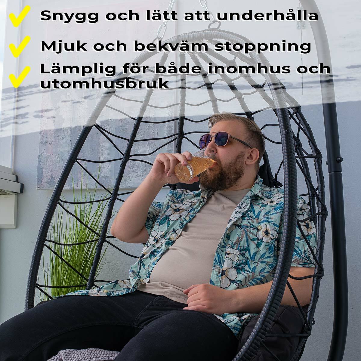 
              Lykke hängstol, svart