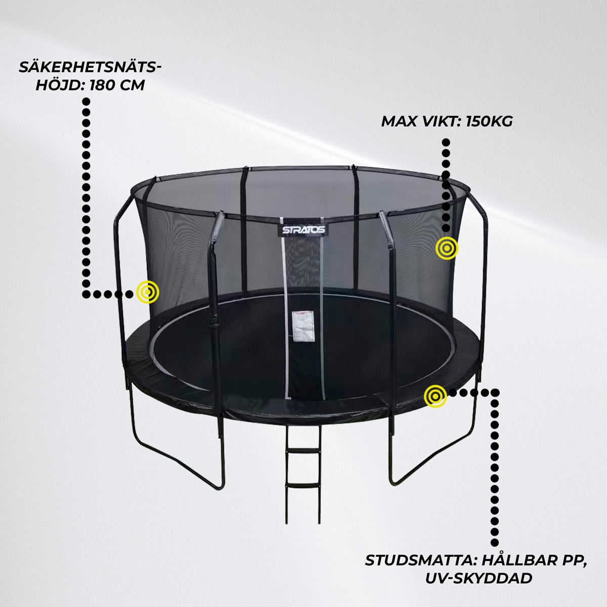 
              Stratos Studsmatta 427cm med skyddsnät Premium Black Line
