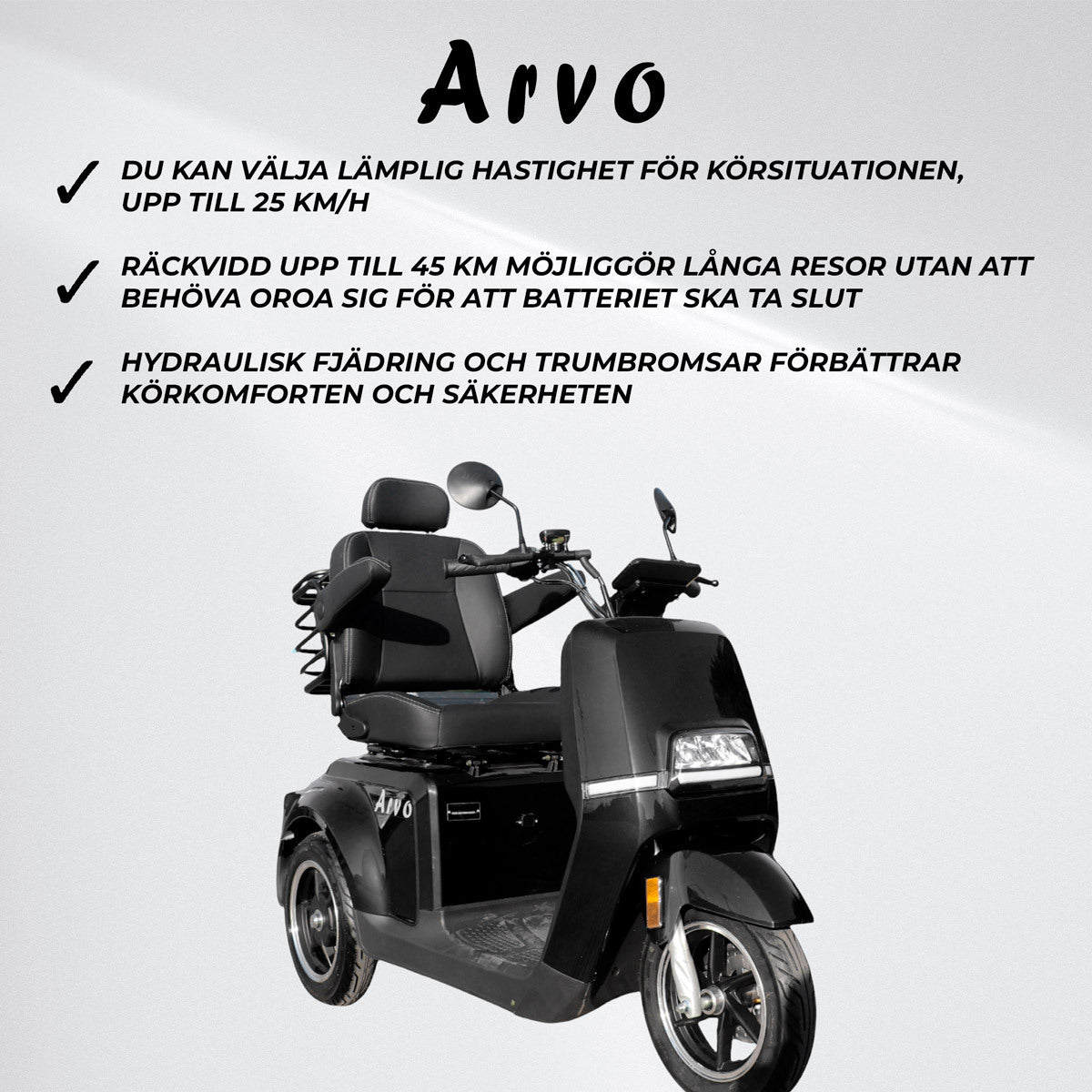 Arvo Promenadscooter P700 Svart
