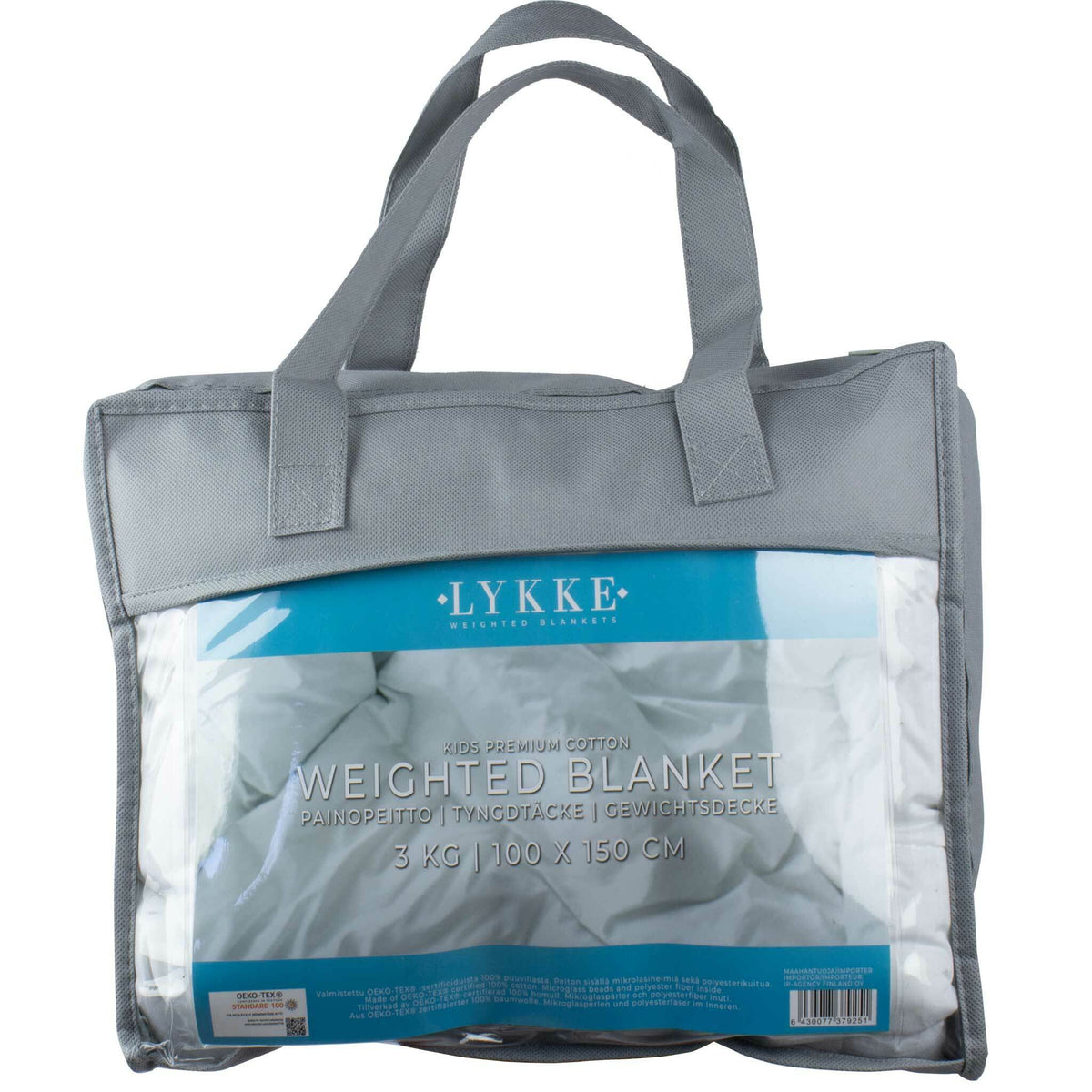 
              Lykke barns tyngdtäcke, bomull, 100x150cm, 3kg