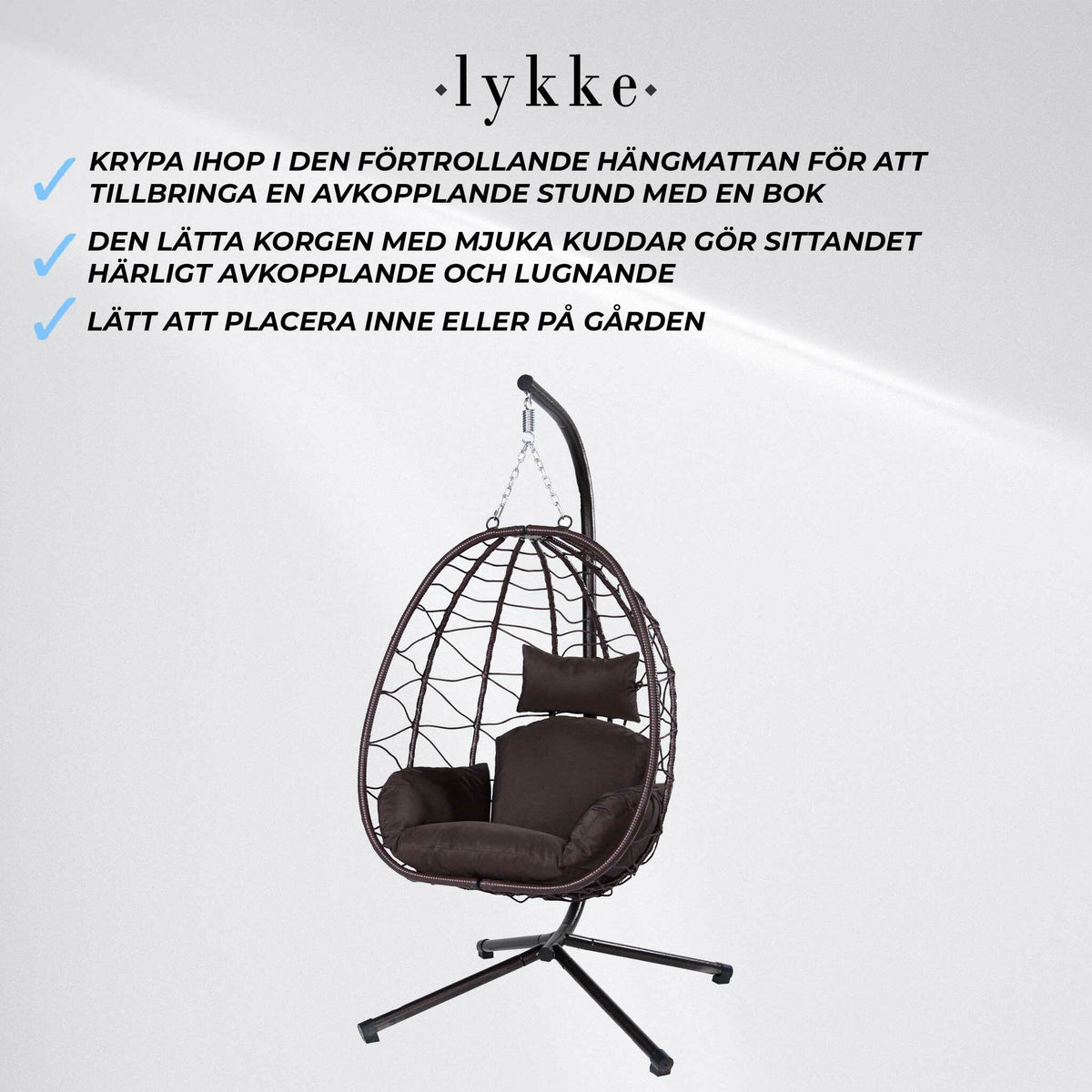 
              Lykke hängstol, brun