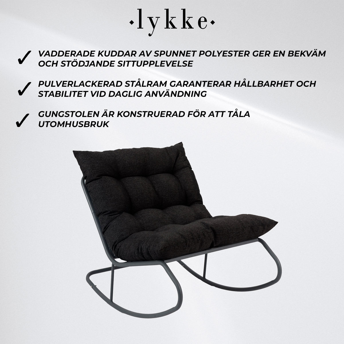 Lykke Gungstol Fjord, svart