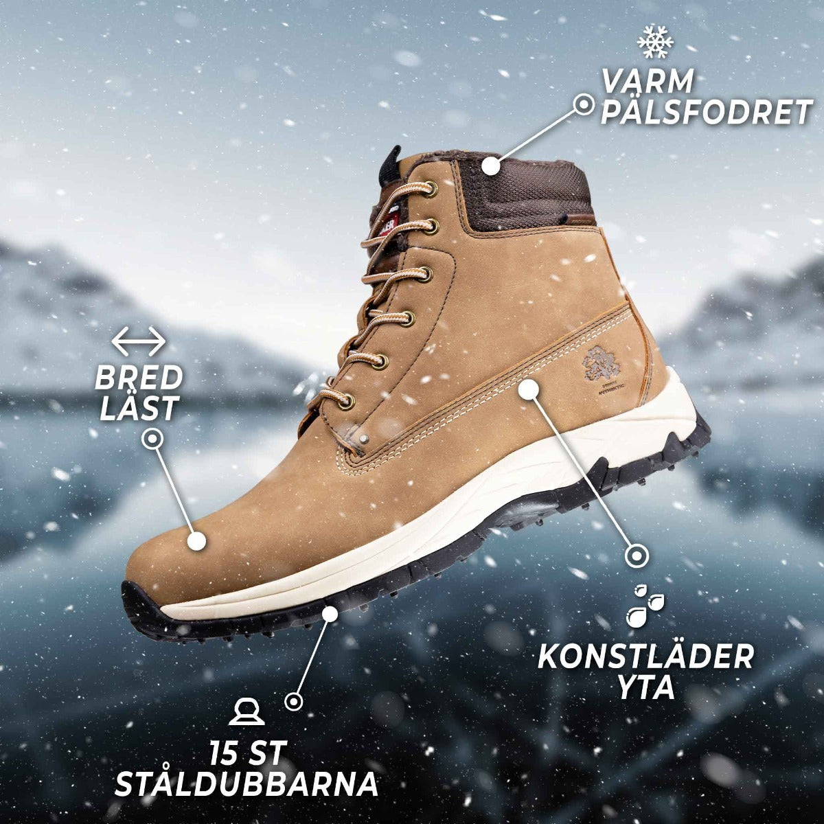 
              Trekker Dubbskor Gul, Storlekar 36-46