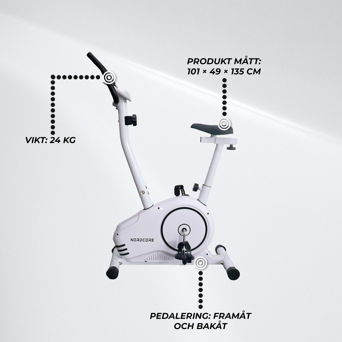 
              Nordcore Motionscykel 600 Vit