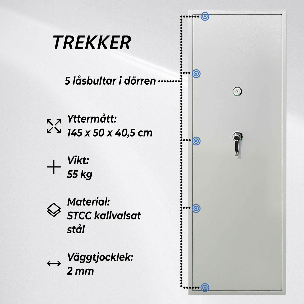 
              Trekker Vapenskåp för 10 vapen AS1000, vit