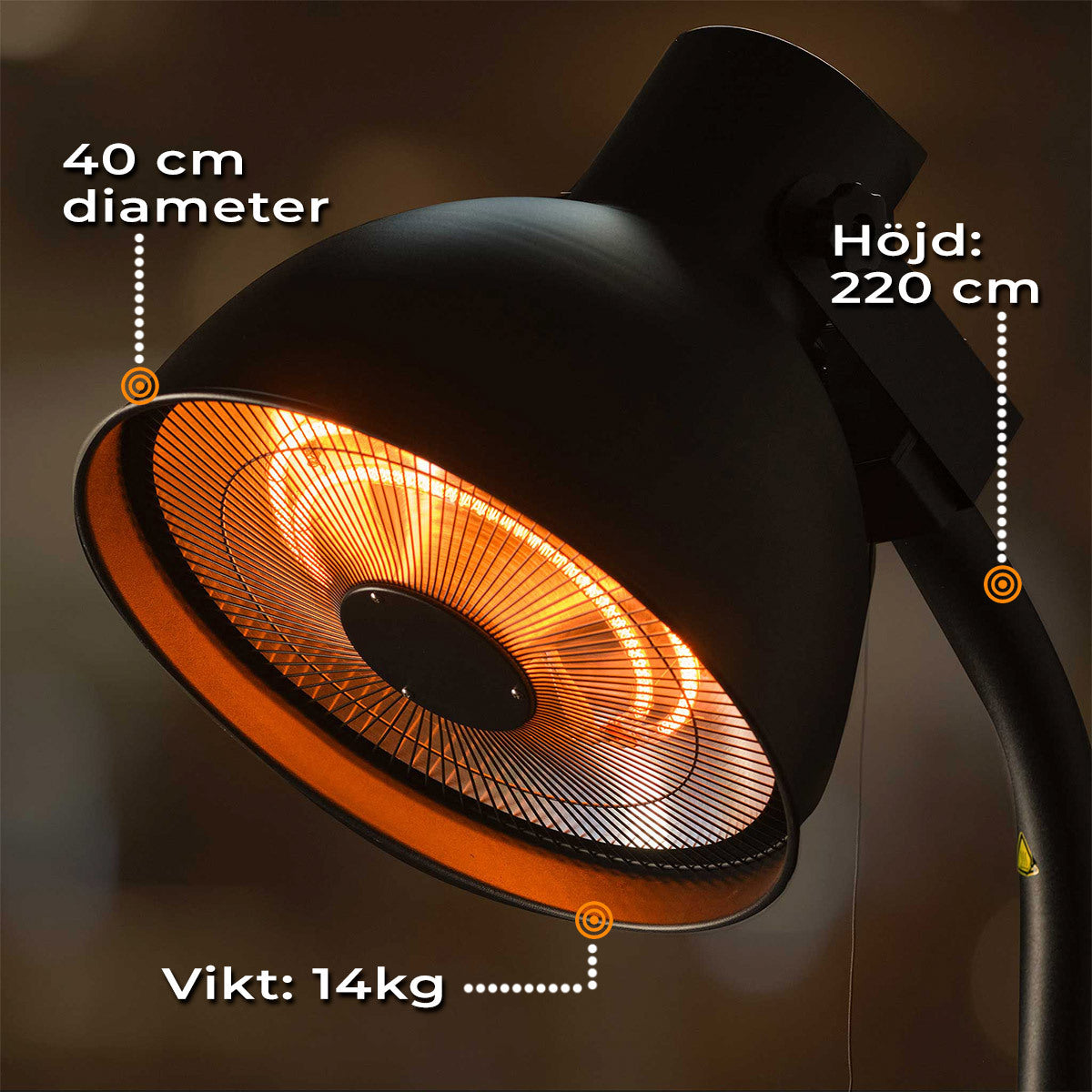 
              Fornorth Terrassvärmare golvmodell Deluxe 2000W, svart