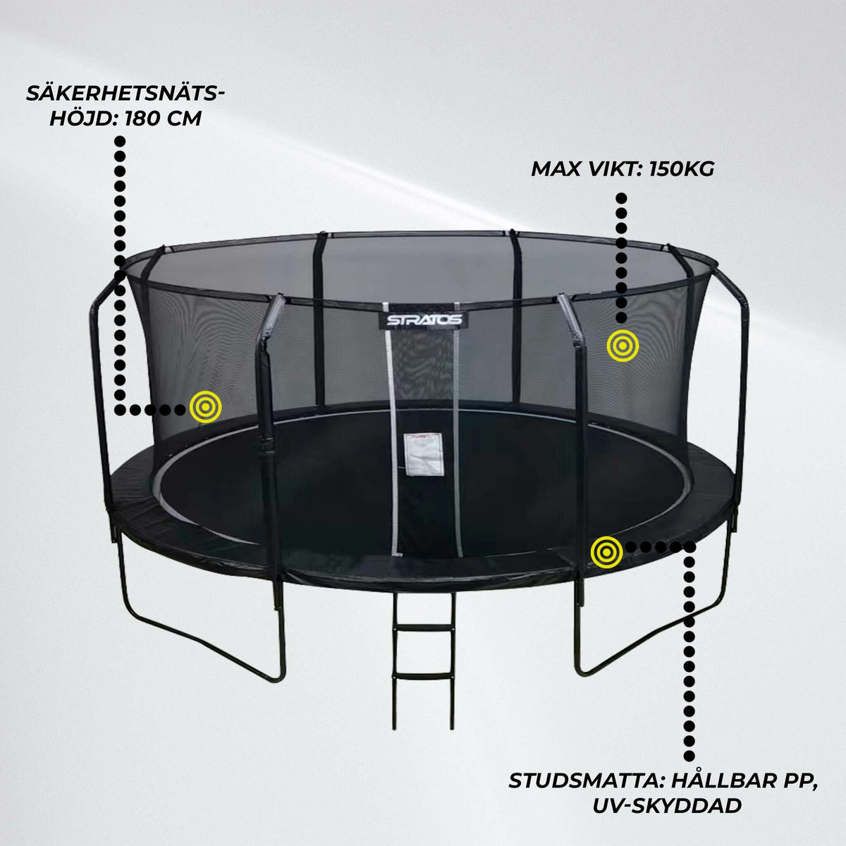 
              Stratos Studsmatta 488cm Premium Black Line