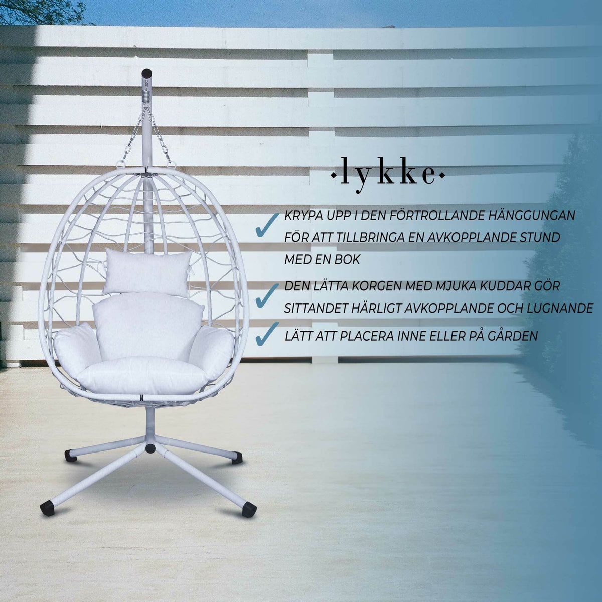 
              Lykke hängstol, vit