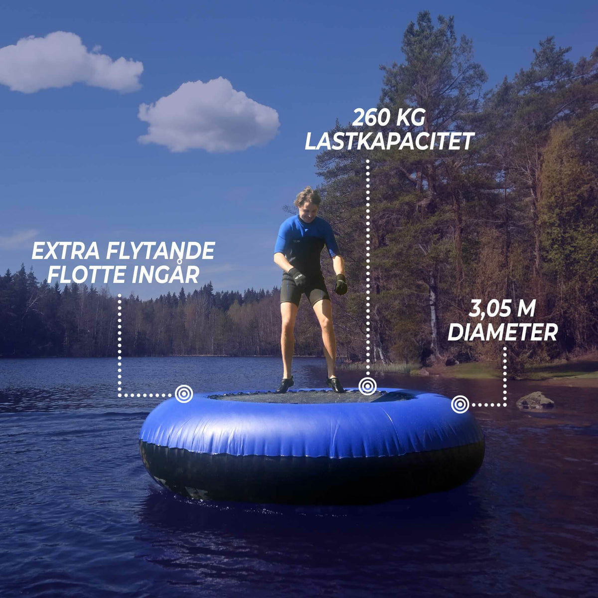 
              Deep Sea Vattenstudsmatta 3m med flytande plattform