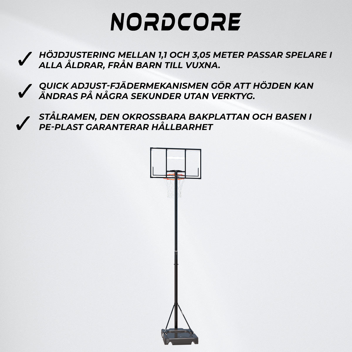 
              Nordcore Basketkorg Finisher 1,1-3,05M