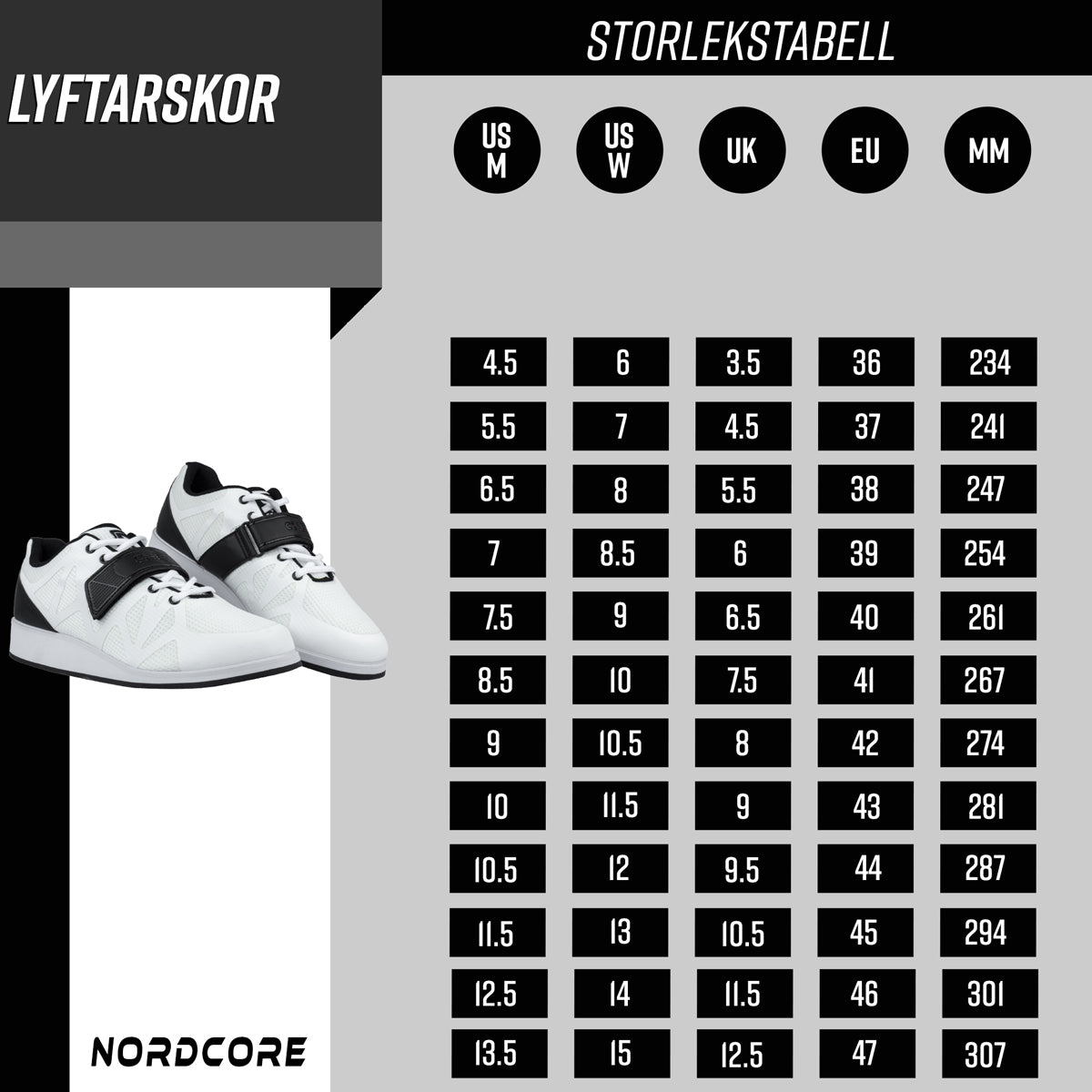 
              Nordcore lyftarskor Core, vit