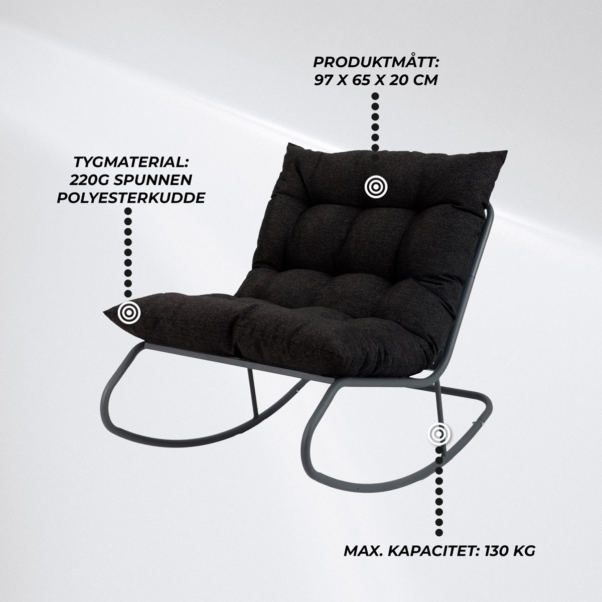 
              Lykke Gungstol Fjord, svart