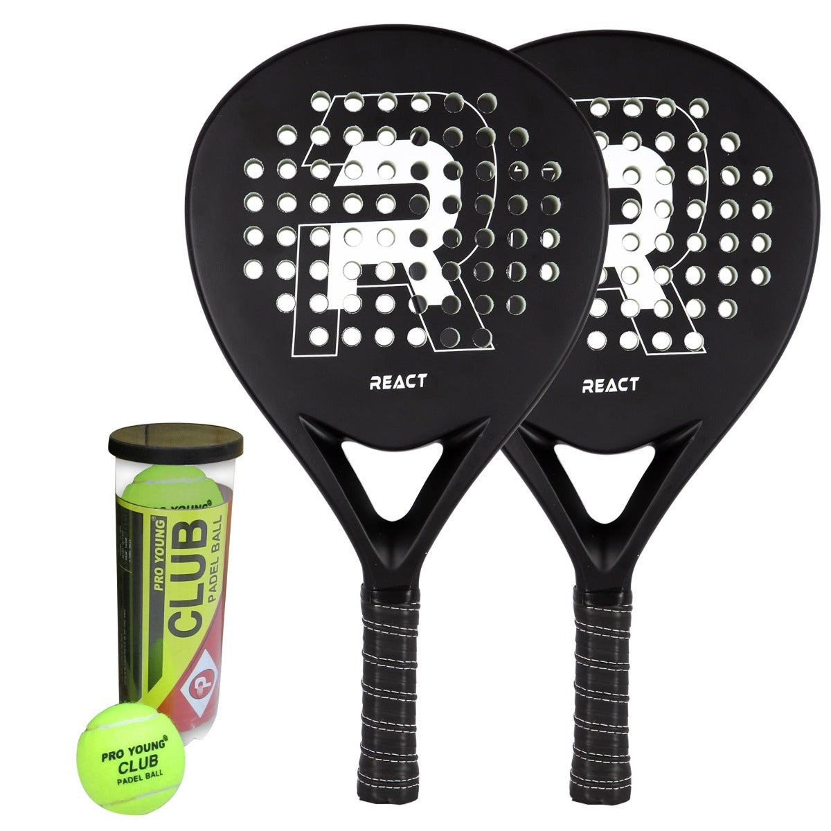 
              React padelracket set, 2 racketar och bollar