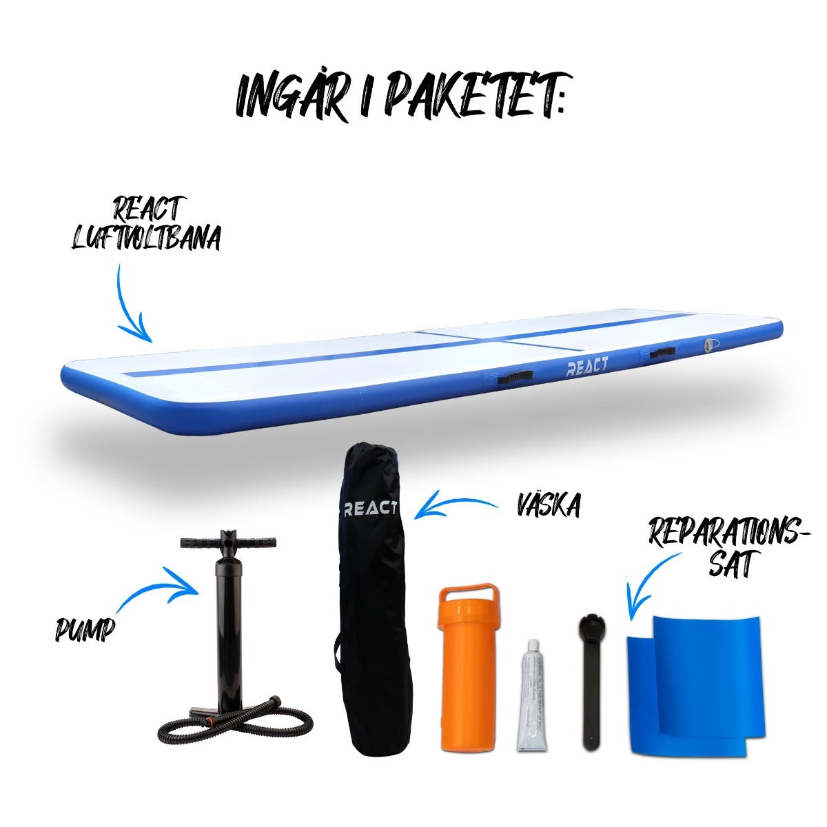 
              React AirTrack med handpump