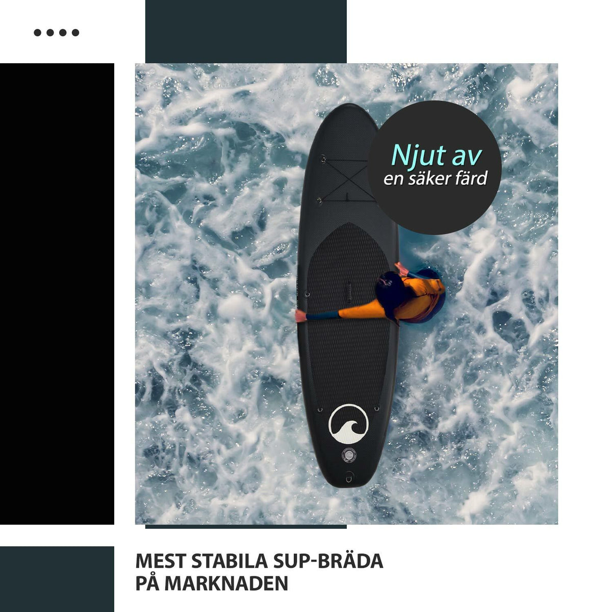 
              Deep Sea SUP-brädset Standard, svart