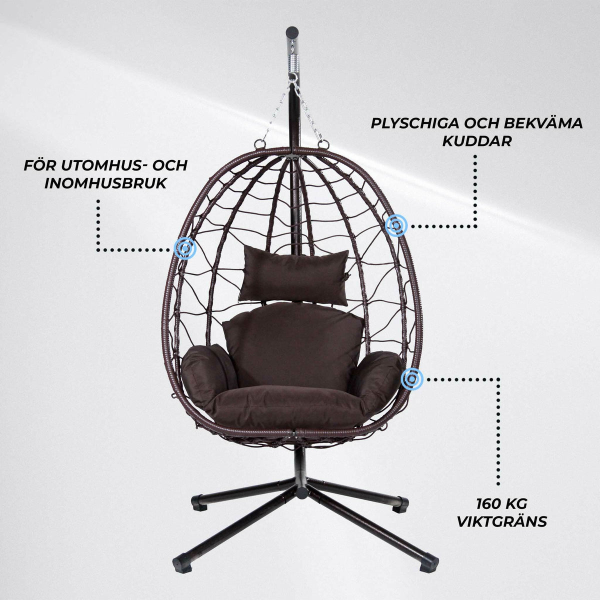 
              Lykke hängstol, brun