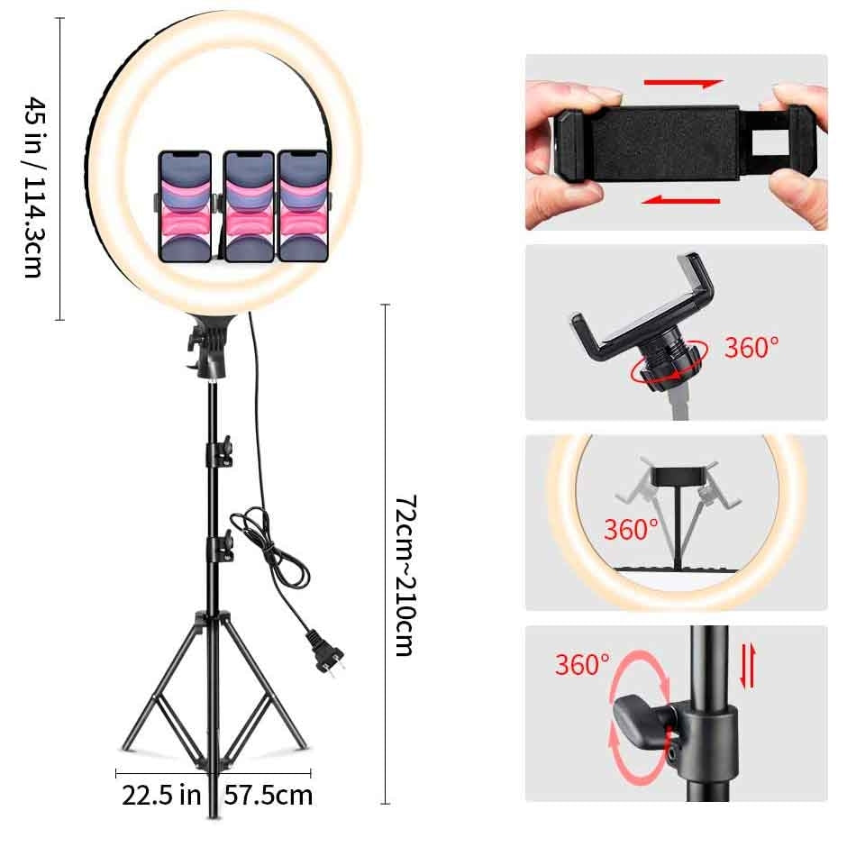 Snapsy Ring Light 18" -Fotograferings ljus (210cm)